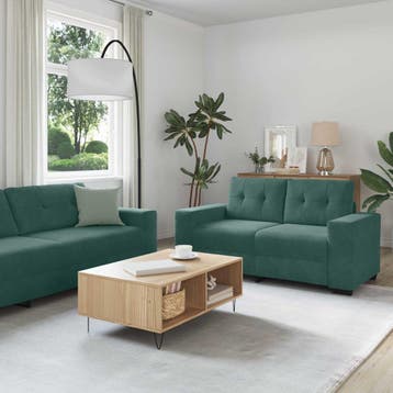 vidaXL bank / zetel 2 st Donkergroen Fluweel, Verzenden