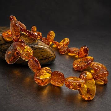 Baltic Amber - Armband - Cognac Teardrop beads
