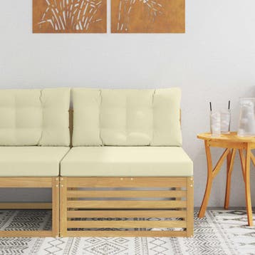 vidaXL Buiten Midden Sofa Massief Acacia Hout Wit 83 x 79 x, Verzenden, Nieuw