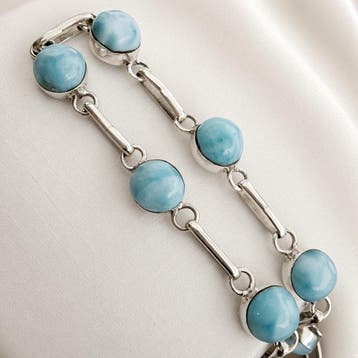 Larimar van hoge kwaliteit op massief zilver 925., Verzamelen