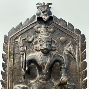 VIRABHADRA - Relief Votivtafel - Brons - India - 18e eeuw, Antiek en Kunst, Kunst | Niet-Westerse kunst