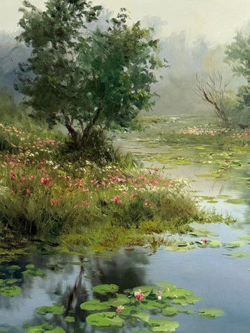 Emre Kinali - Foggy Swamp, Antiquités & Art