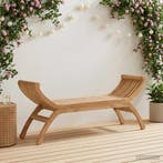 vidaXL Tuinbank 2 -Seater 126 cm Massief Teakhout Naturel, Tuin en Terras, Tuinsets en Loungesets, Verzenden, Nieuw