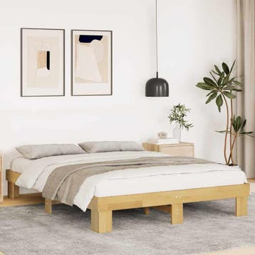 vidaXL Bedframe zonder matras 160x200 cm massief hout eiken, Verzenden