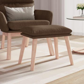 vidaXL Voetenbank 45x29,5x35 cm stof bruin, Verzenden