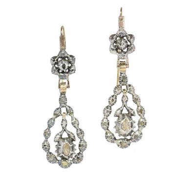 Oorbellen - 18 karaat Geel goud, Zilver - Diamant,, Nieuw