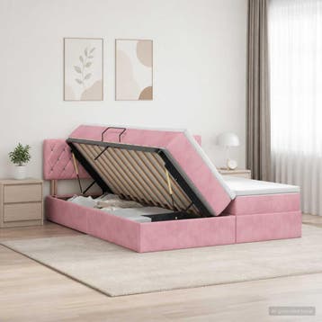 vidaXL Opbergbed met hoofdeinde 2 st Roze, Huis en Inrichting, Slaapkamer | Bedden, Verzenden, Nieuw