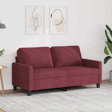 vidaXL Tweezitsbank / zetel 140 cm stof wijnrood, Verzenden, Nieuw