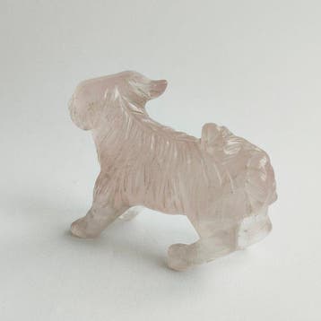 Oud-Chinees roze kwarts Hondenkraaltalisman - 63 mm