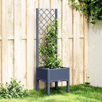 vidaXL Plantenbak met latwerk 40x40x142 cm polypropeen, Verzenden