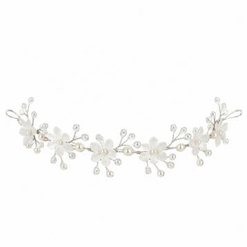 Haarband Bloemenkroon - Parelkralen en Strass Steentjes -, Handtassen en Accessoires, Nieuw