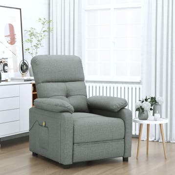 vidaXL Massagestoel stof donkergrijs, Verzenden
