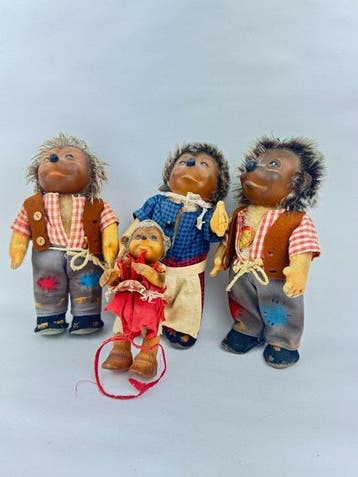 Steiff - Jouet Steiff - Hedgehog Mecky - Lot of 4 x pieces