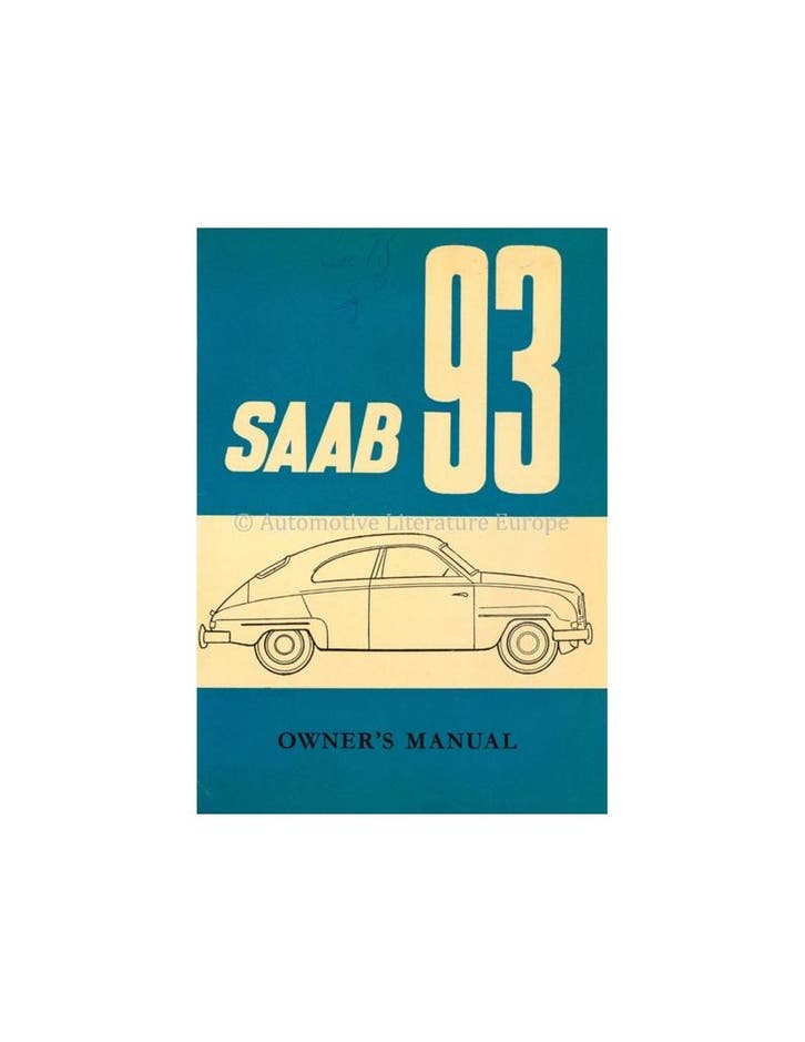 1958 SAAB 93 INSTRUCTIEBOEKJE ENGELS, Autos : Divers, Modes d'emploi & Notices d'utilisation, Enlèvement ou Envoi