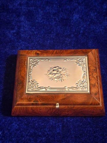 Valenti & Co - Boîte à bijoux - Argent 925, bois burl -