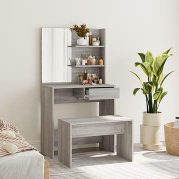 vidaXL Kaptafelset 74,5x40x141 cm grijs sonoma, Verzenden, Nieuw