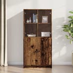 vidaXL Hoge kast met deuren 68x37x142 cm bewerkt hout oud, Verzenden