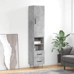 vidaXL Hoge kast 34,5x34x180 cm bewerkt hout betongrijs, Verzenden, Nieuw
