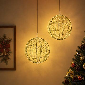 vidaXL Kerst Finial Licht 2 st 1900 LEDs Warmwit Ø 60 x 63, Verzenden, Nieuw