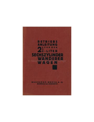 1930 WANDERER INSTRUCTIEBOEKJE DUITS, Autos : Divers