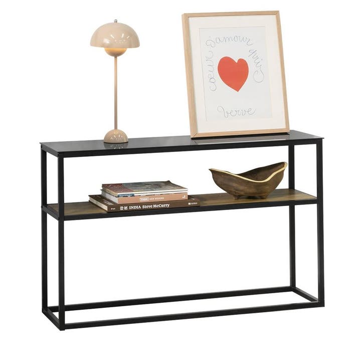 2dekans | SoBuy Consoletafel FSB43-SCH - 2-Laags - 110 x 30, Huis en Inrichting, Tafels | Sidetables, Ophalen of Verzenden