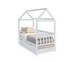 Peuterbed Huisje 160x80 | Vurenhout Wit | OP=OP, Ophalen of Verzenden, Nieuw