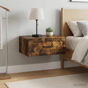 vidaXL Muurbevestigde Nachttafel 2 st Gerookt eiken 49 x, Verzenden, Nieuw