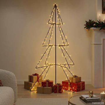 vidaXL Kegelkerstboom 240 LEDs binnen en buiten 115x150 cm, Verzenden, Nieuw
