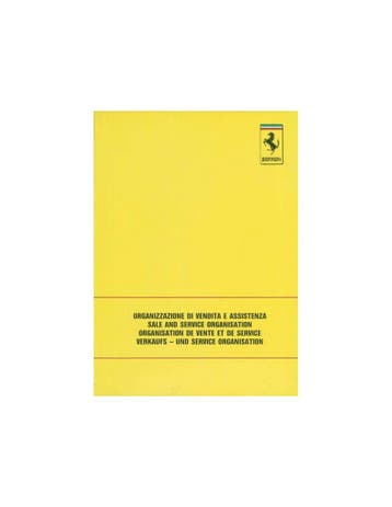1988 FERRARI VERKOOP & SERIVCE ORGANISATIE HANDBOEK 510/88