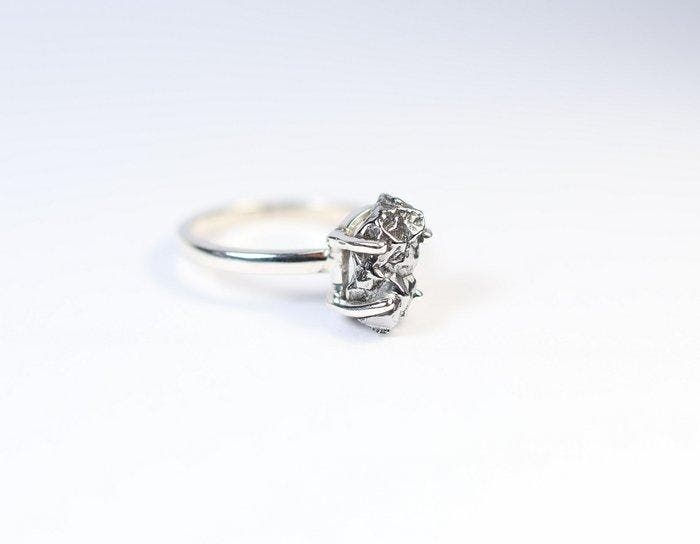 Meteoriet Campo del Cielo ring / nieuw 925. Sterlingzilver -, Collections, Minéraux & Fossiles