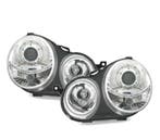PHARES POUR VOLKSWAGEN VW POLO 9N 01-05 ANGEL EYES FOND CHRO, Verzenden