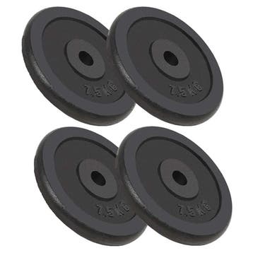 vidaXL Halterschijven 4 st 4x7,5 kg gietijzer, Verzenden