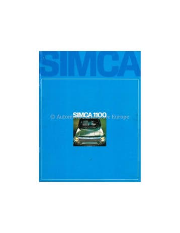 1968 SIMCA 1100 BROCHURE NEDERLANDS, Ophalen of Verzenden, Nieuw