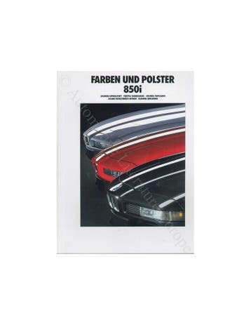 1990 BMW 8 SERIE KLEUREN EN BEKLEDING BROCHURE, Ophalen of Verzenden