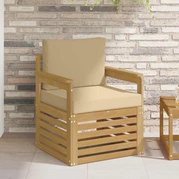 vidaXL 2 Stuk Buiten bank set Polyester Wit En Beige, Verzenden