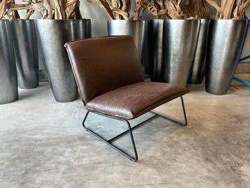 Veiling - Fauteuil Casper - Design - Stof - Bruin - Donkerbr, Nieuw