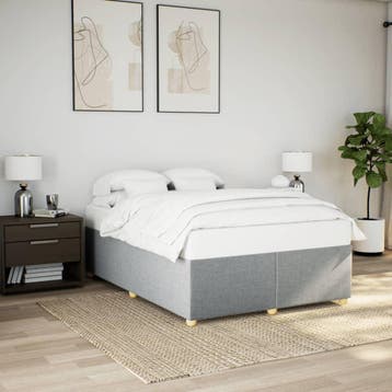 vidaXL Bedframe zonder matras stof lichtgrijs 140x190 cm, Verzenden