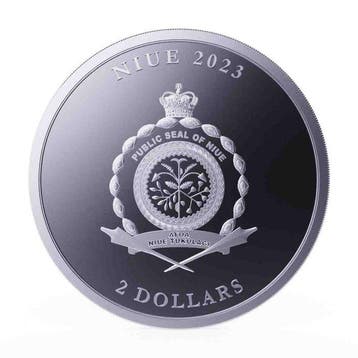 Niue. 2 Dollars 2023 1 oz $2 NZD Silver Vivat Humanitas Coin