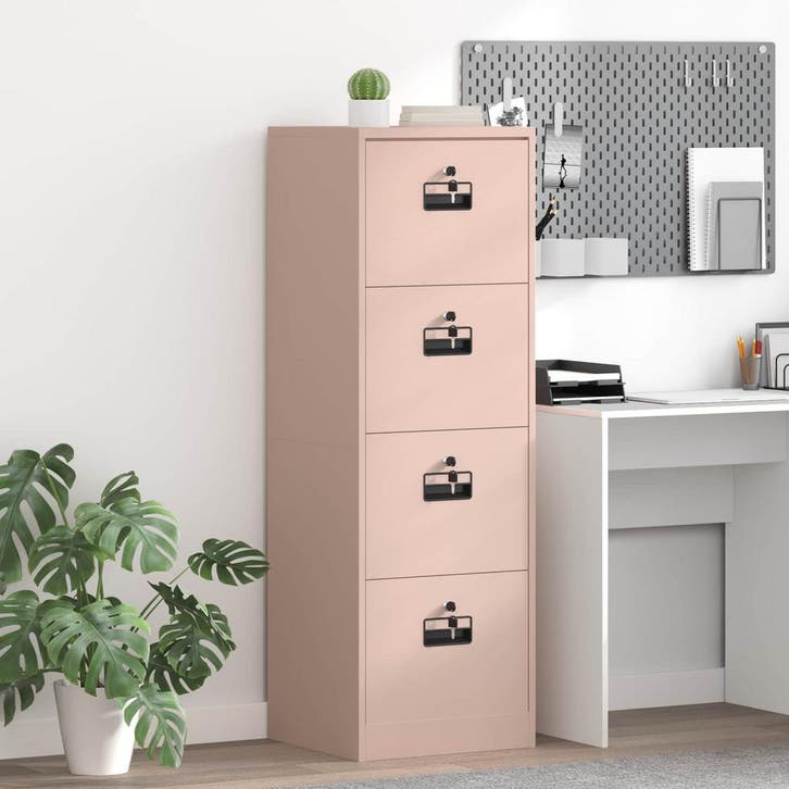 vidaXL Bestandkast met lade Roze 44 x 50 x 106.5 cm, Huis en Inrichting, Kasten | Overige, Nieuw, Verzenden