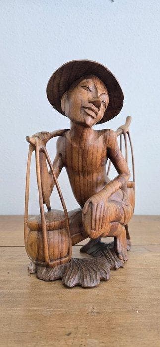sculptuur, houtsnijwerk houten beeld - 28 cm - Hout