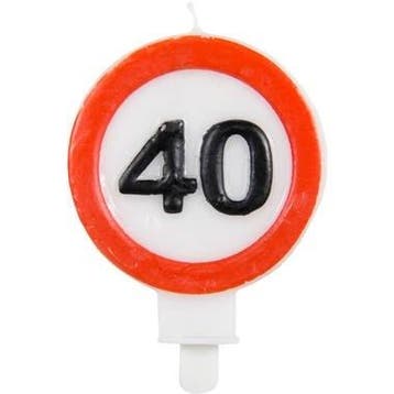 Kaars 40 Jaar Verkeersbord, Verzenden