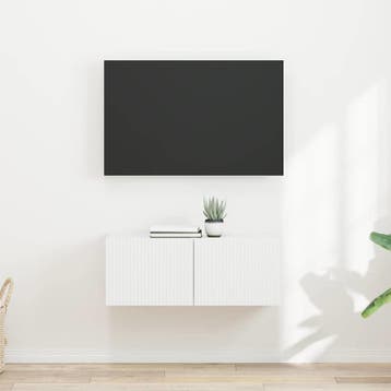 vidaXL TV Wandkast 2 st Wit Bewerkt hout, Verzenden, Nieuw