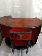 Sieradendoos - Hout, Messing, Textiel - Vintage muzikale, Antiek en Kunst