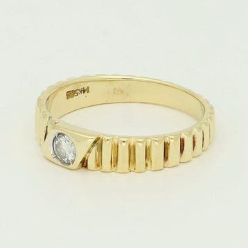 Bague - 14 carats Or jaune Diamant (Naturelle)