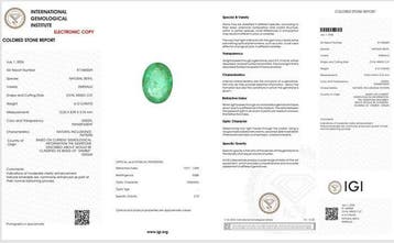 1 pcs Vert Émeraude - 4.12 ct - International Gemological, Nieuw