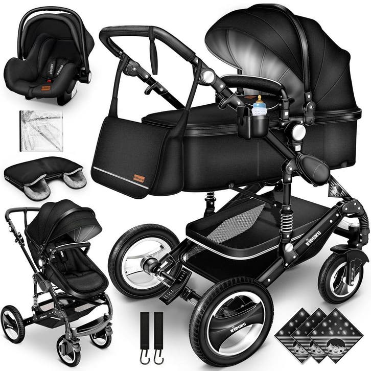 Kinderwagen 3 in 1 - Buggy - Wandelwagen - Kinderbuggy - Zwa, Kinderen en Baby's, Kinderwagens en Combinaties, Nieuw, Verzenden