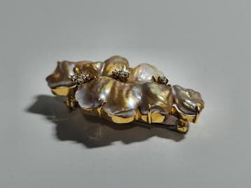 Broche - 18 karaat Geel goud - Gumps Parels en Diamanten