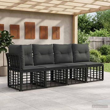 vidaXL 4-Persoons Tuinbank met Linkerarm 4 pcs 4-Aantal, Verzenden, Nieuw