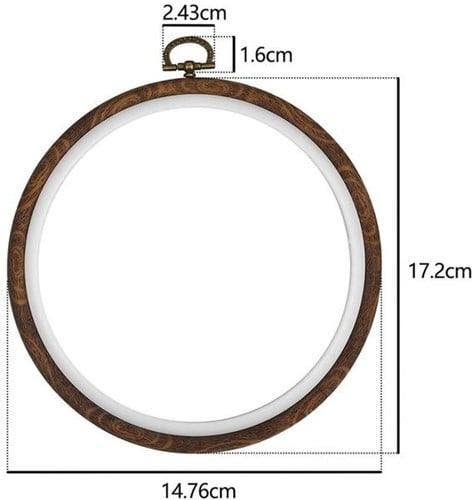 Brocante houten borduurring rond met stelschroef 17 cm per, Hobby en Vrije tijd, Knutselen, Nieuw