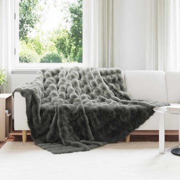 vidaXL Antislip deken van imitatie konijnenbont Olite, Maison & Meubles, Verzenden